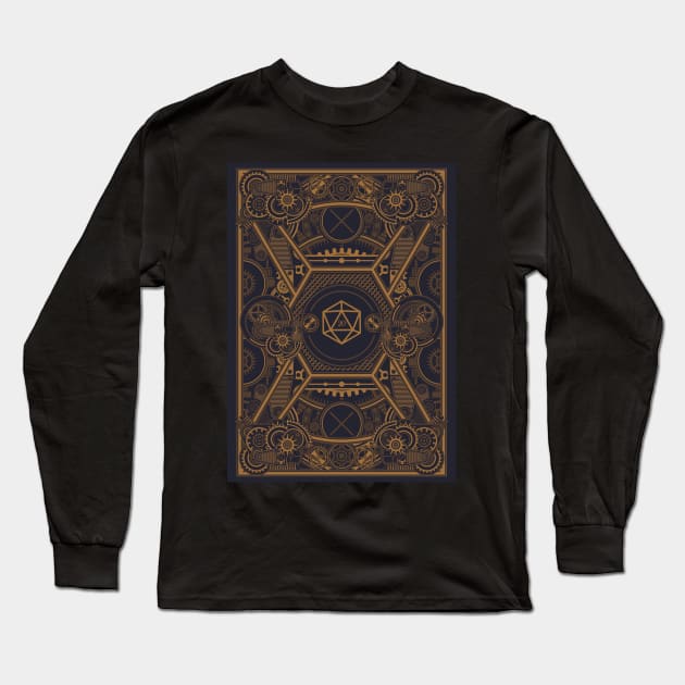 Steampunk Vintage Polyhedral 20 Sided Dice Nat20 Long Sleeve T-Shirt by pixeptional